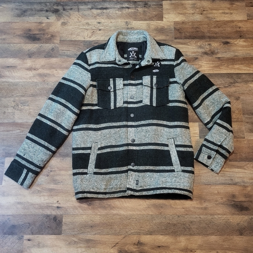 Vans Anthony Van Engelen Men's Green and Gray Blanket Button Down Jacket Size M